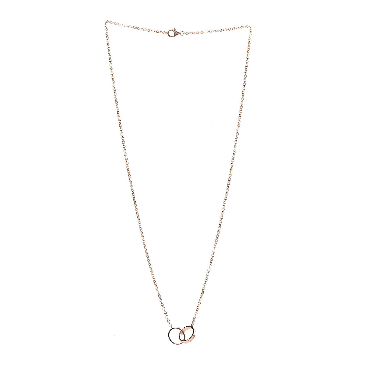 Cartier 18K Pink Gold Interlocking LOVE Necklace 3 of 5