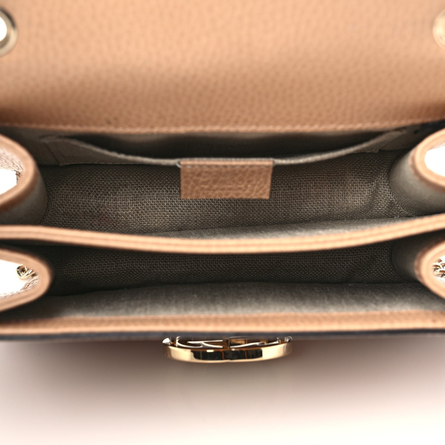 Dollar Calfskin Small Interlocking G Shoulder Bag Camelia