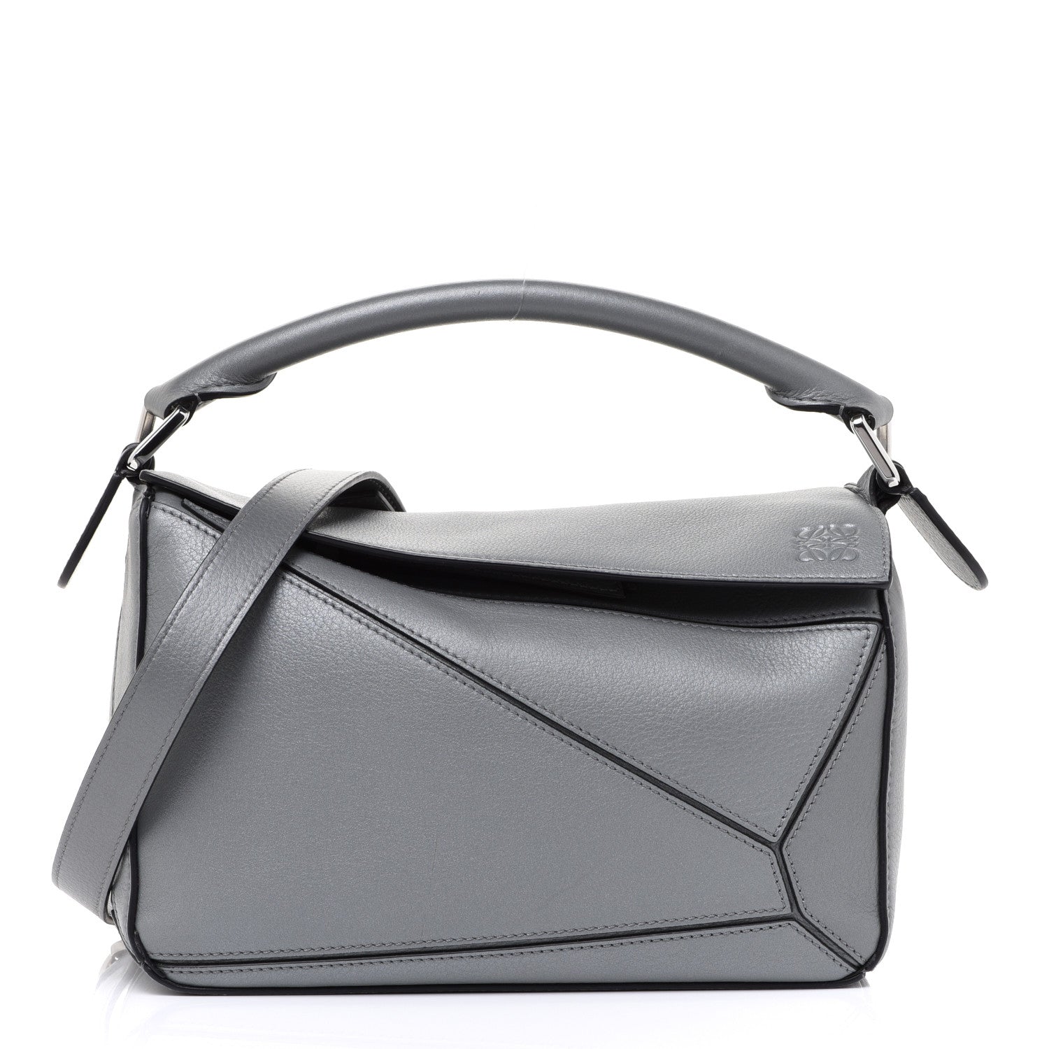 Loewe Calfskin Small Puzzle Bag Gunmetal 1 of 8