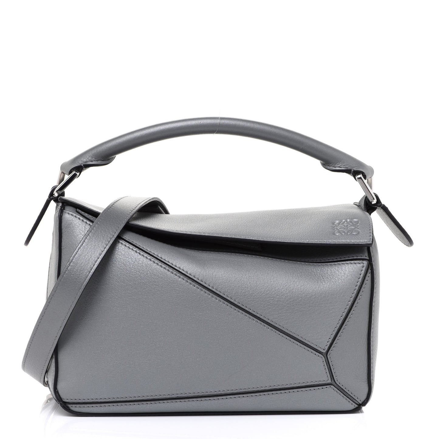 Calfskin Small Puzzle Bag Gunmetal
