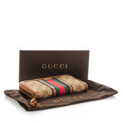 Gucci Monogram Web Rania Zip Around Wallet Khaki 4 of 6