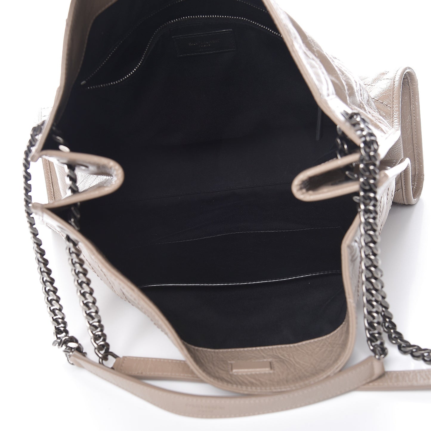Crinkled Calfskin Matelasse Monogram Niki Shoulder Bag Light Taupe
