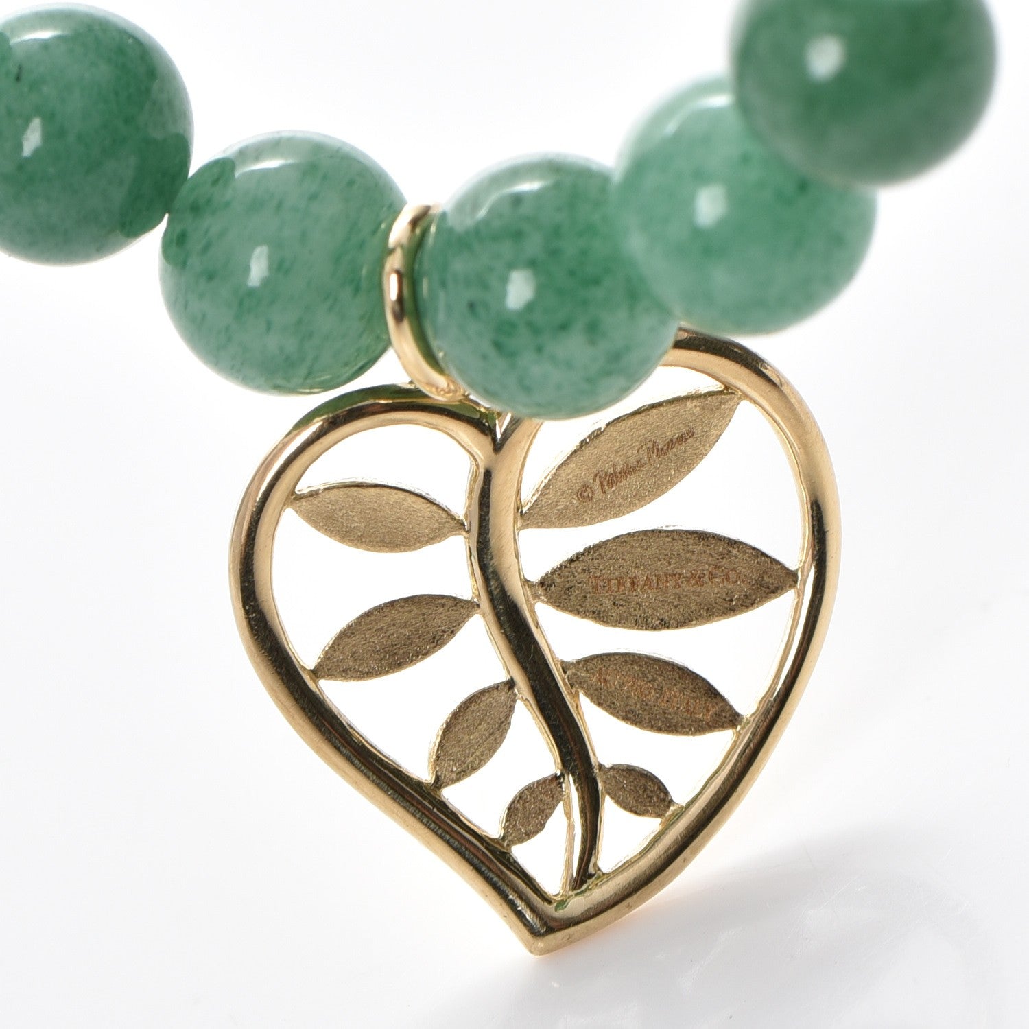Tiffany 18K Yellow Gold Aventurine Paloma Picasso Villa Paloma Palm Bracelet 7 of 9