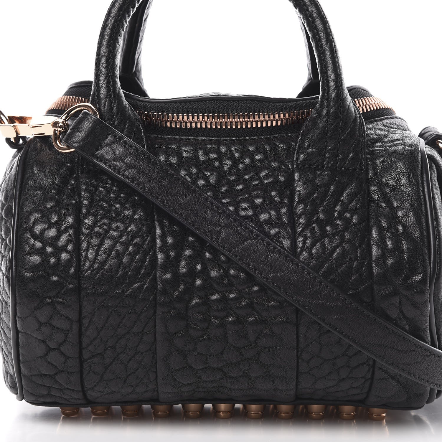 Alexander Wang Pebbled Lambskin Mini Rockie Black Rose Gold Hardware 9 of 11