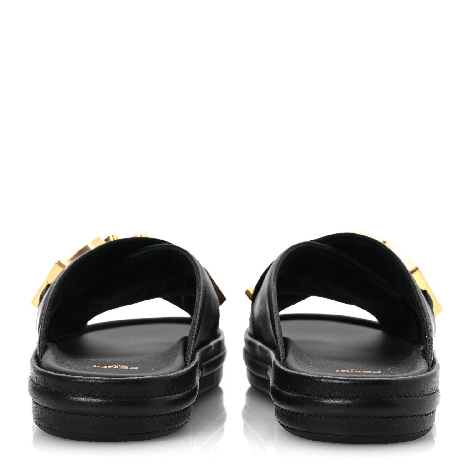 Fendi Vitello Womens Fendigraphy Slide Sandals 38.5 Black 6 of 13