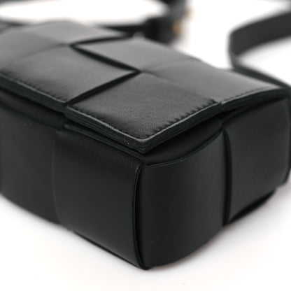 Bottega Veneta Lambskin Maxi Intrecciato Extra Mini Cassette Crossbody Bag Black 8 of 9