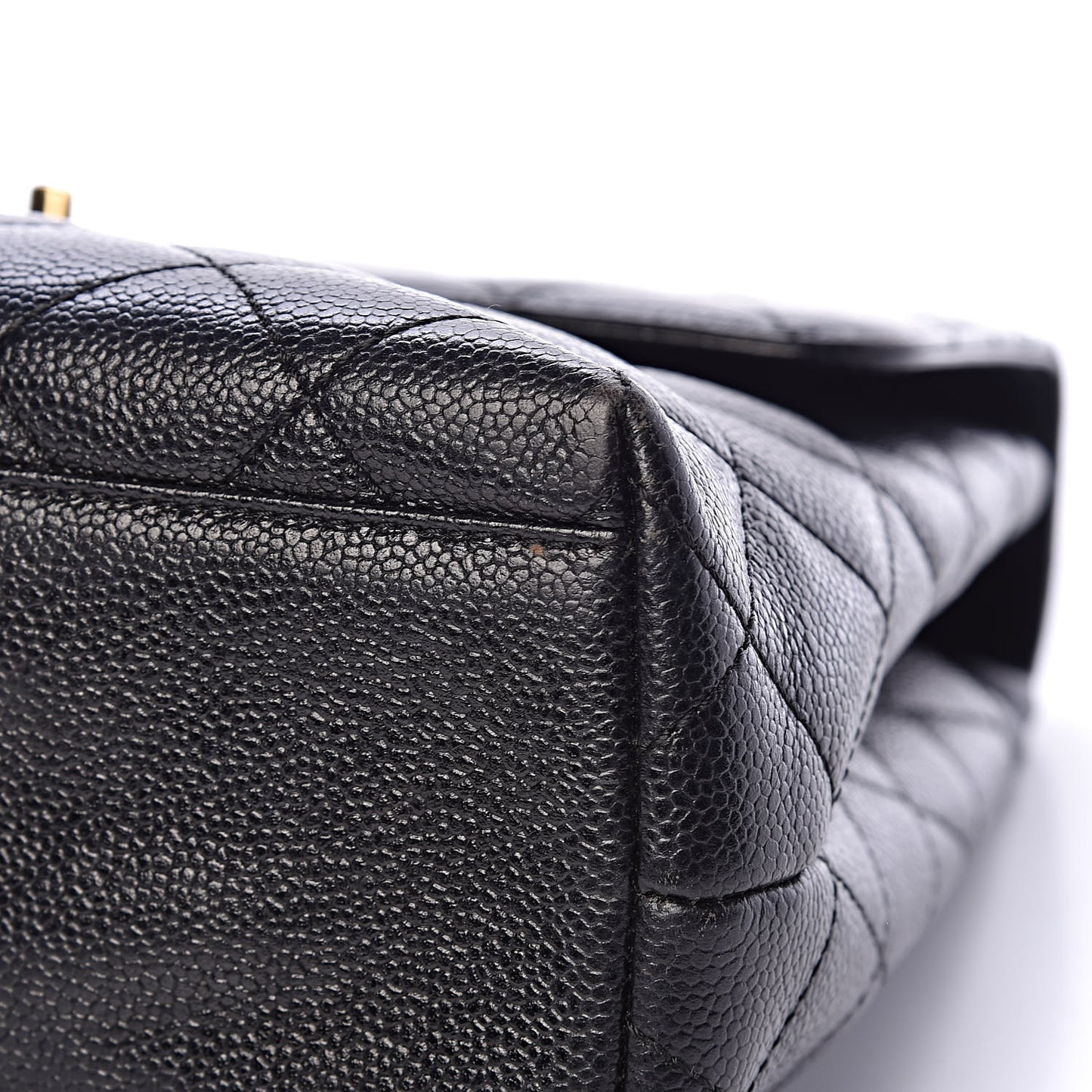 Caviar Quilted Jumbo Kelly Flap Black