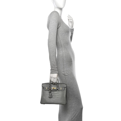 Hermes Matte Alligator Birkin 25 Gris Ciment 2 of 11
