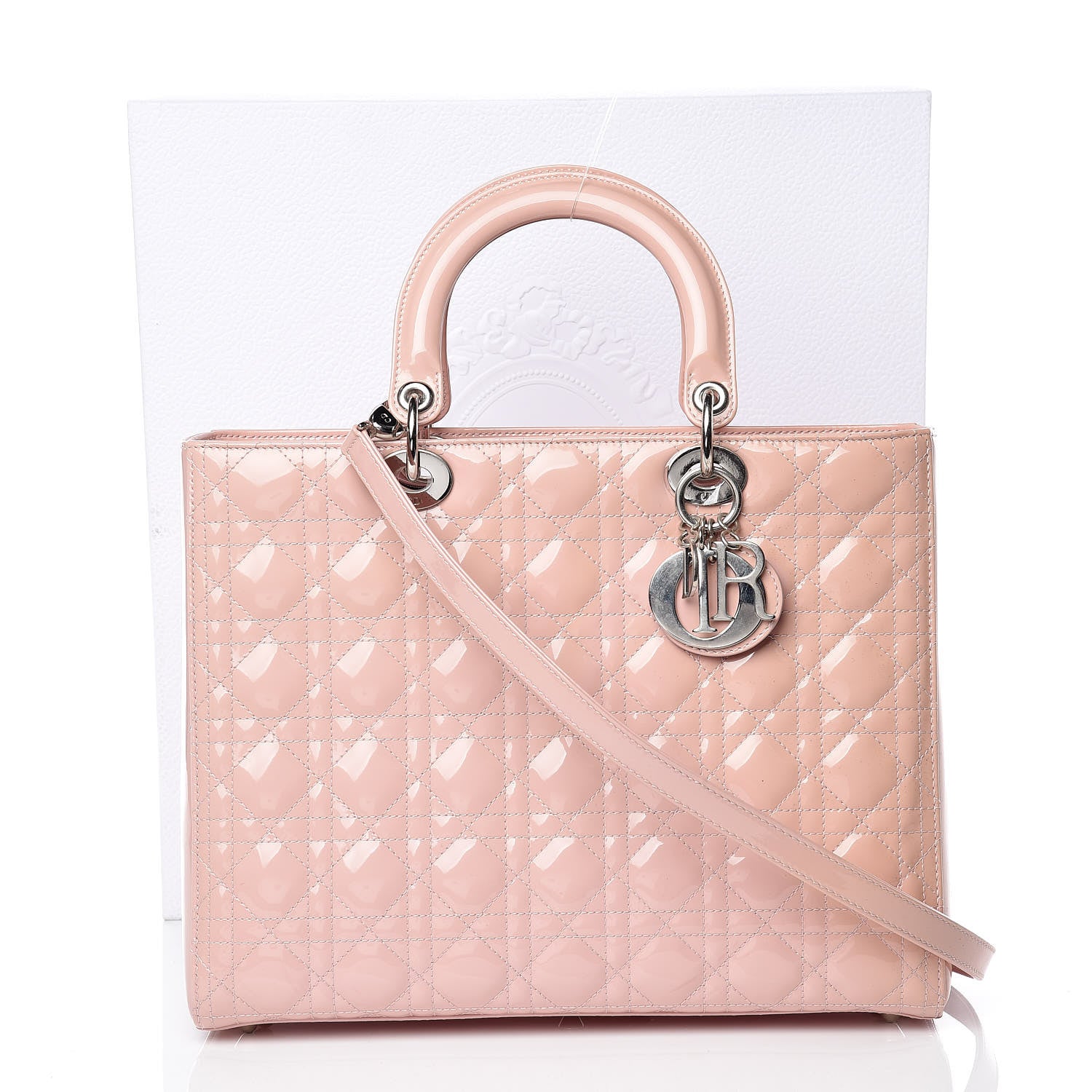 Christian Dior Patent Cannage Large Lady Dior Light Pink 19 of 19
