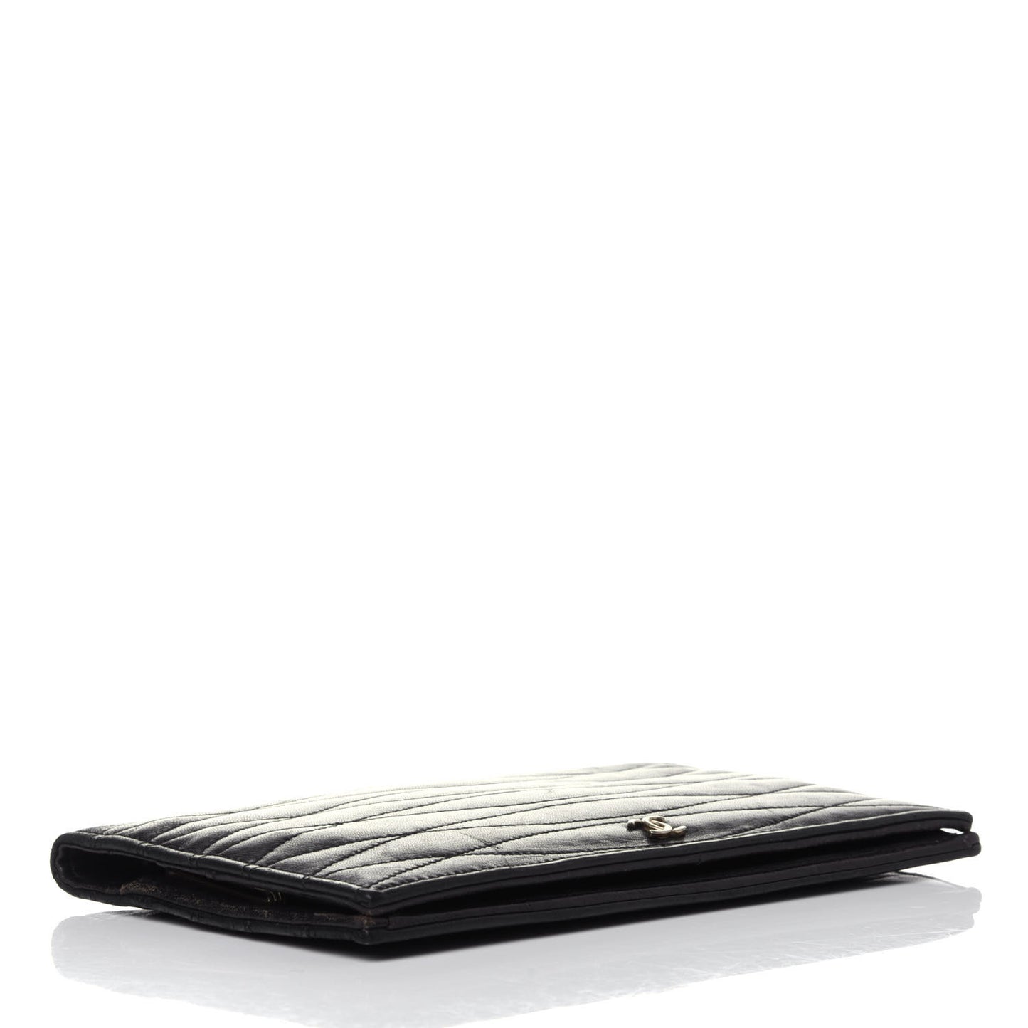 Lambskin Quilted CC Clutch Black