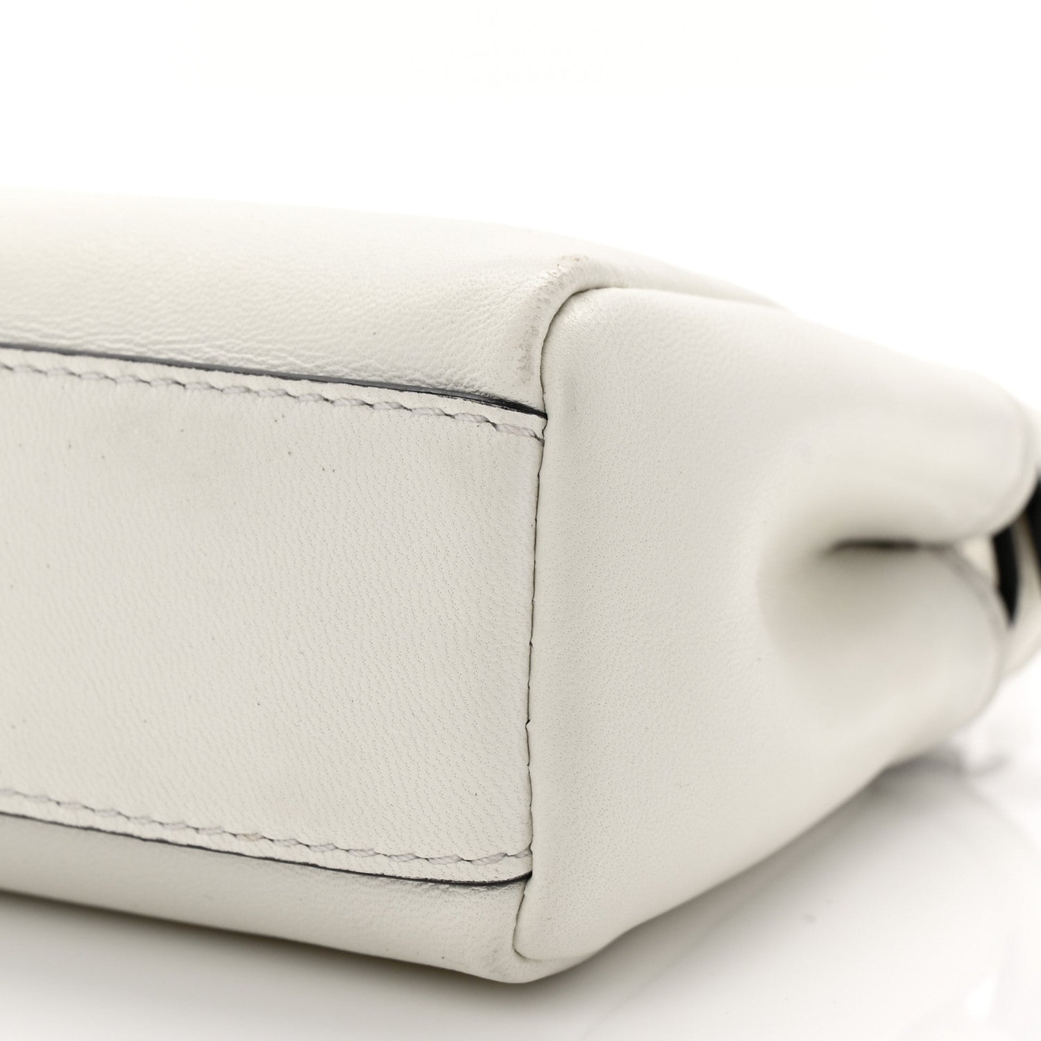 Fendi Shiny Nappa Micro Peekaboo Iconic Satchel White 10 of 11