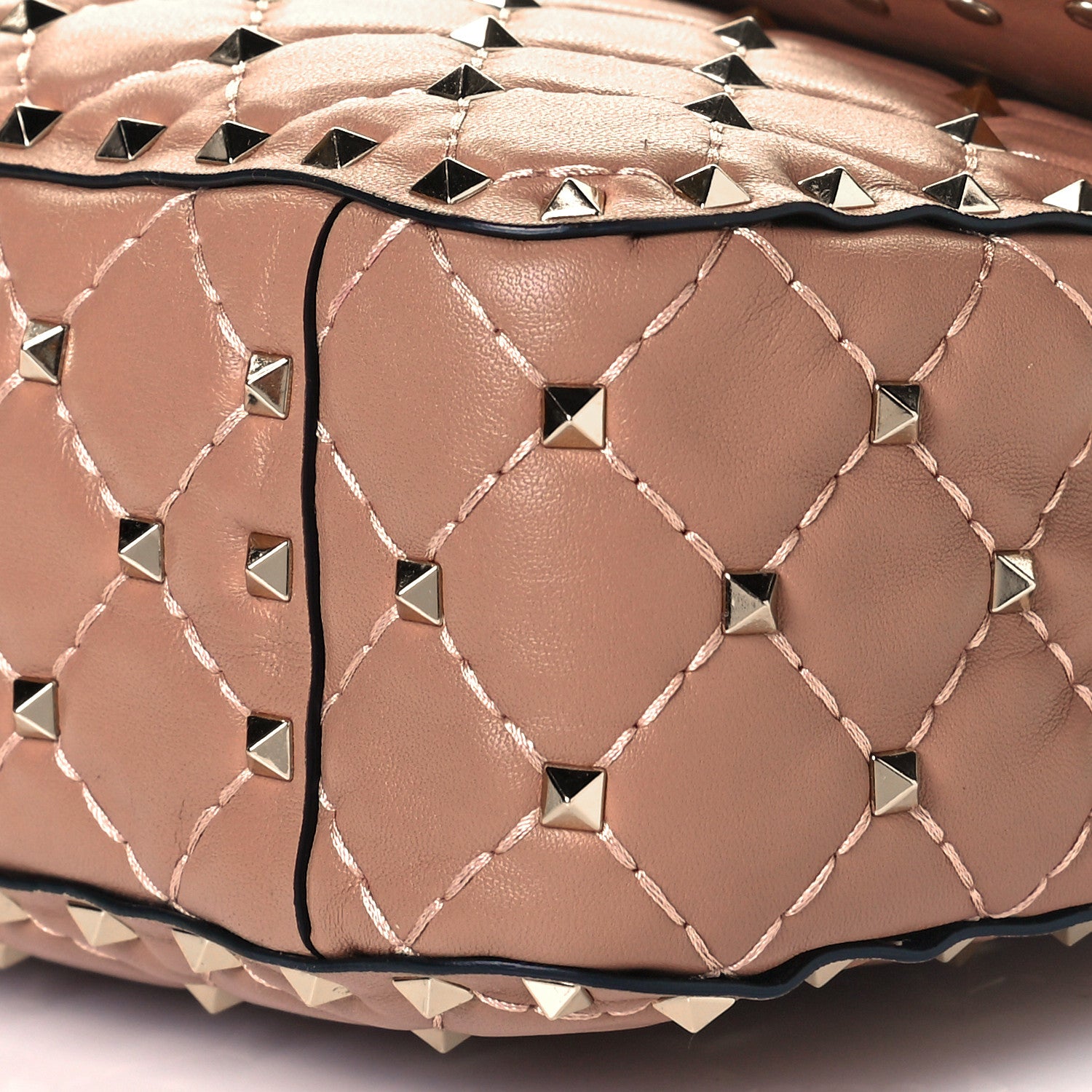 Valentino Garavani Nappa Medium Rockstud Spike Shoulder Bag Soft Noisette 9 of 11