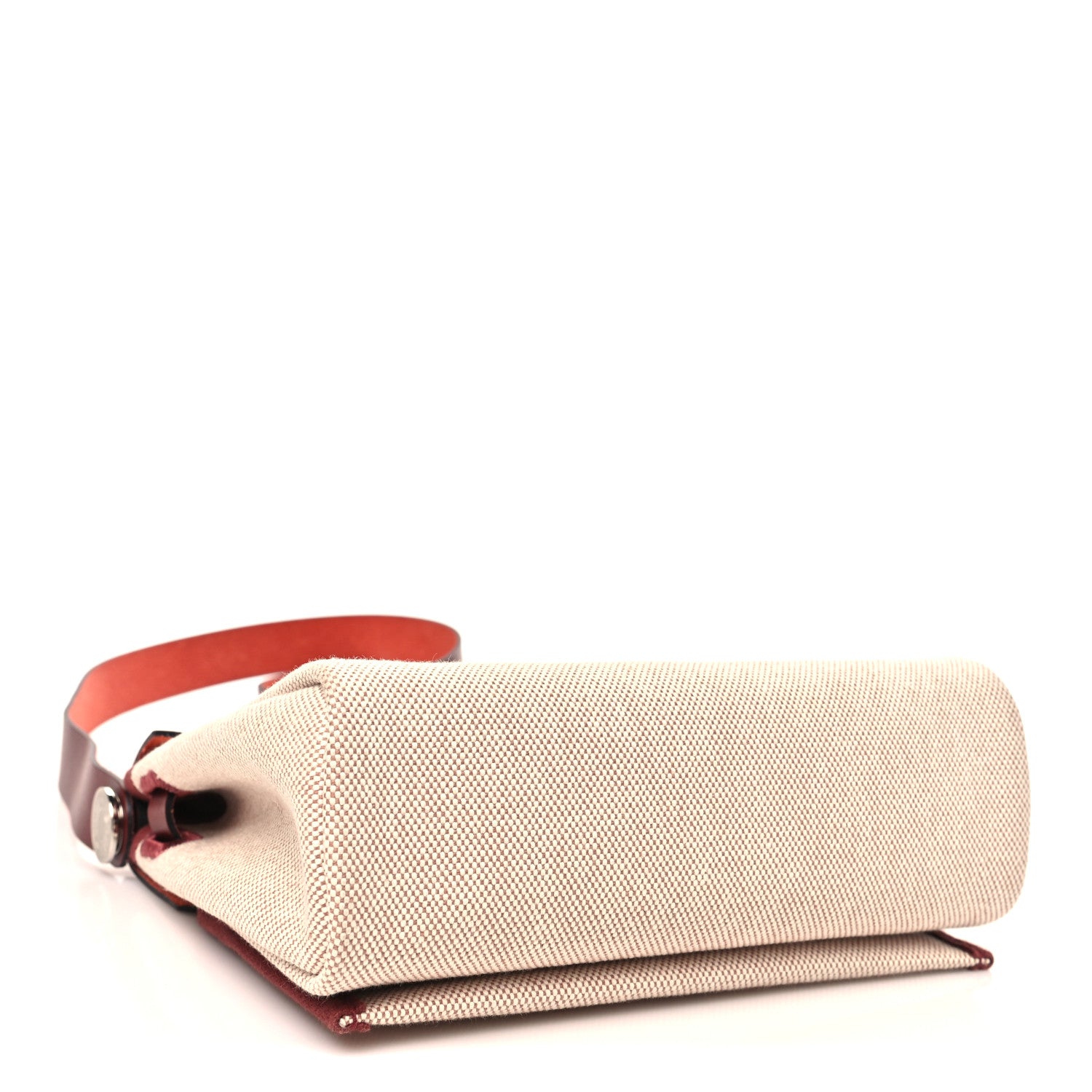 Hermes Toile H Viking Vache Hunter Herbag Zip Retourne 20 Ecru Beige Rouge H 5 of 10
