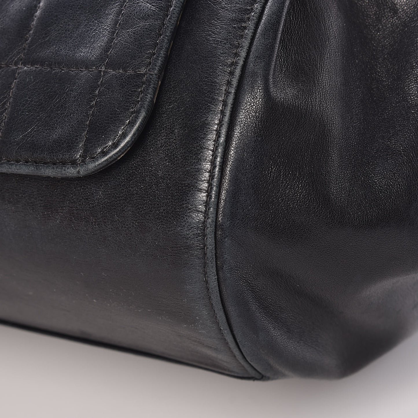 Lambskin Chocolate Bar Accordion Mademoiselle Flap Black