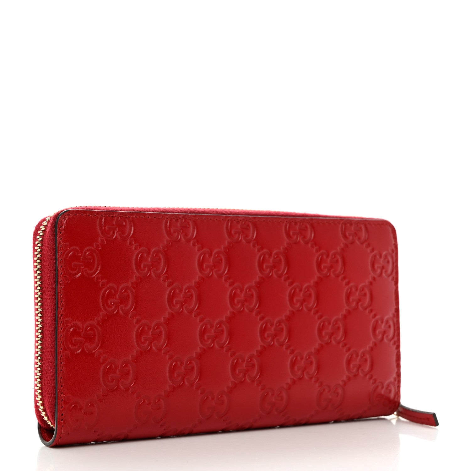Gucci Guccissima Bow Zip Around Wallet Red 3 of 8