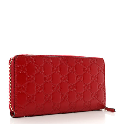 Gucci Guccissima Bow Zip Around Wallet Red 3 of 8