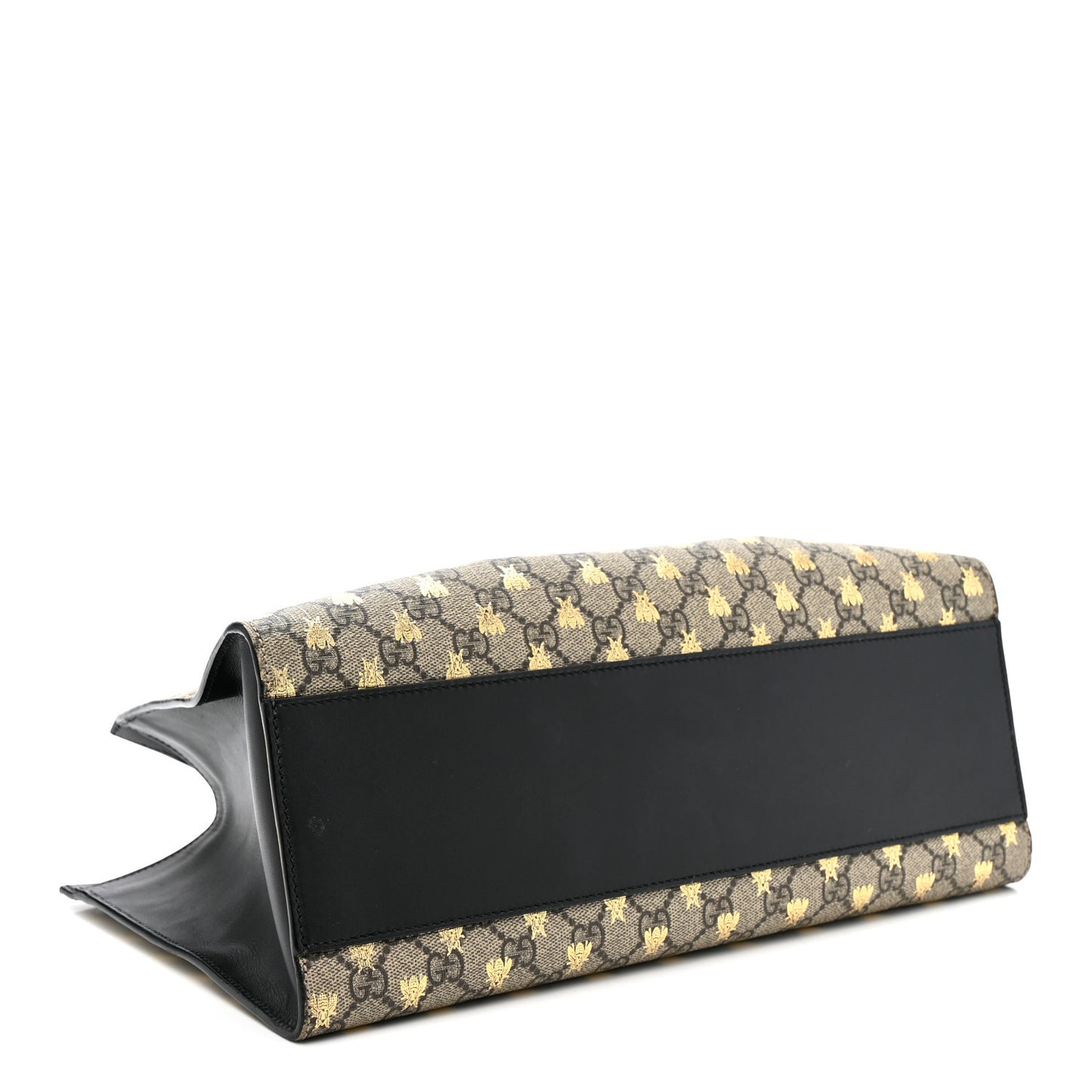GG Supreme Monogram Bees Medium Padlock Tote Beige Oro Black
