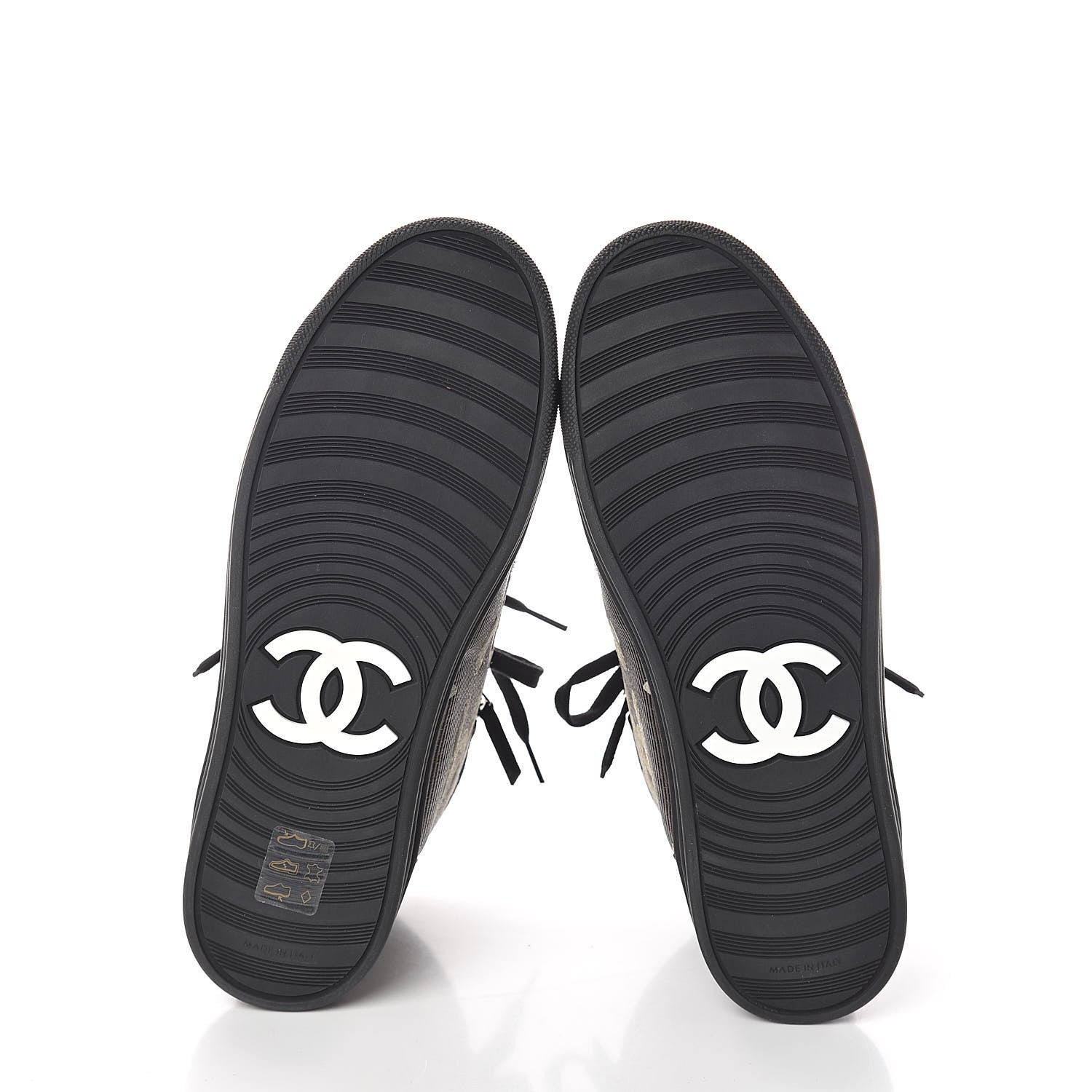 Chanel Canvas Suede CC Star Zipped High Top Sneakers 37 Black 7 of 8