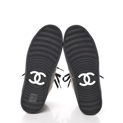 Chanel Canvas Suede CC Star Zipped High Top Sneakers 37 Black 7 of 8