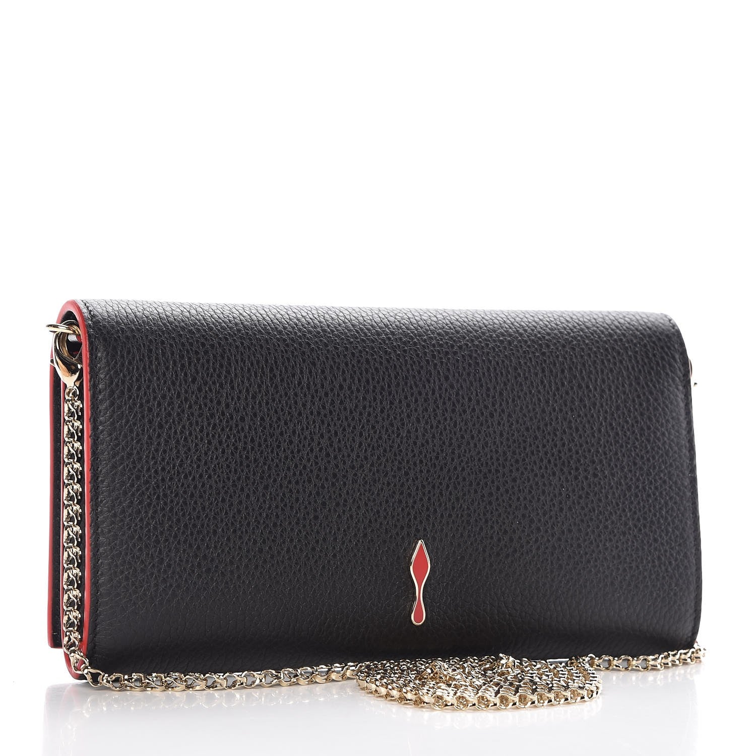 Christian Louboutin Calfskin Boudoir Chain Wallet Black 3 of 8