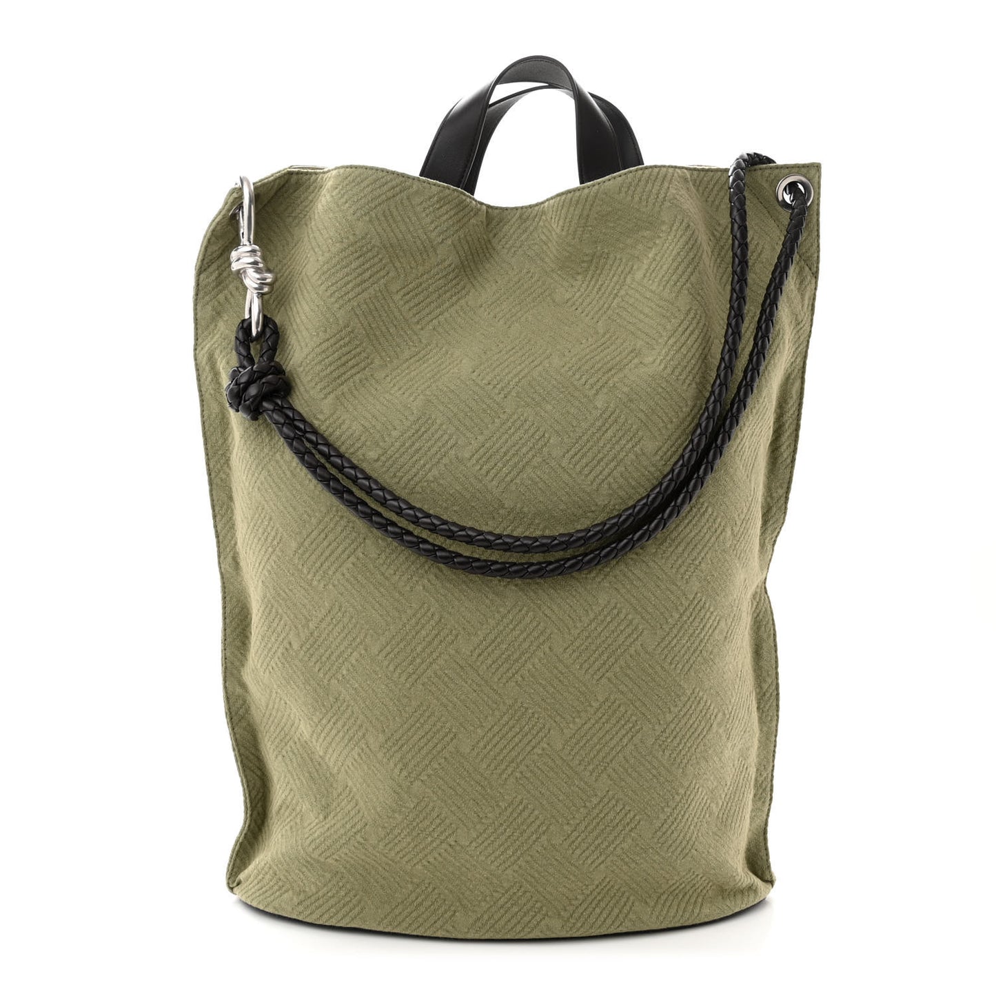 Jacquard Canvas Avenue Knot Tote Crocodile Ebano