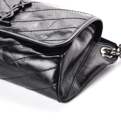Saint Laurent Crinkled Calfskin Matelasse Monogram Niki Body Bag Black 9 of 9