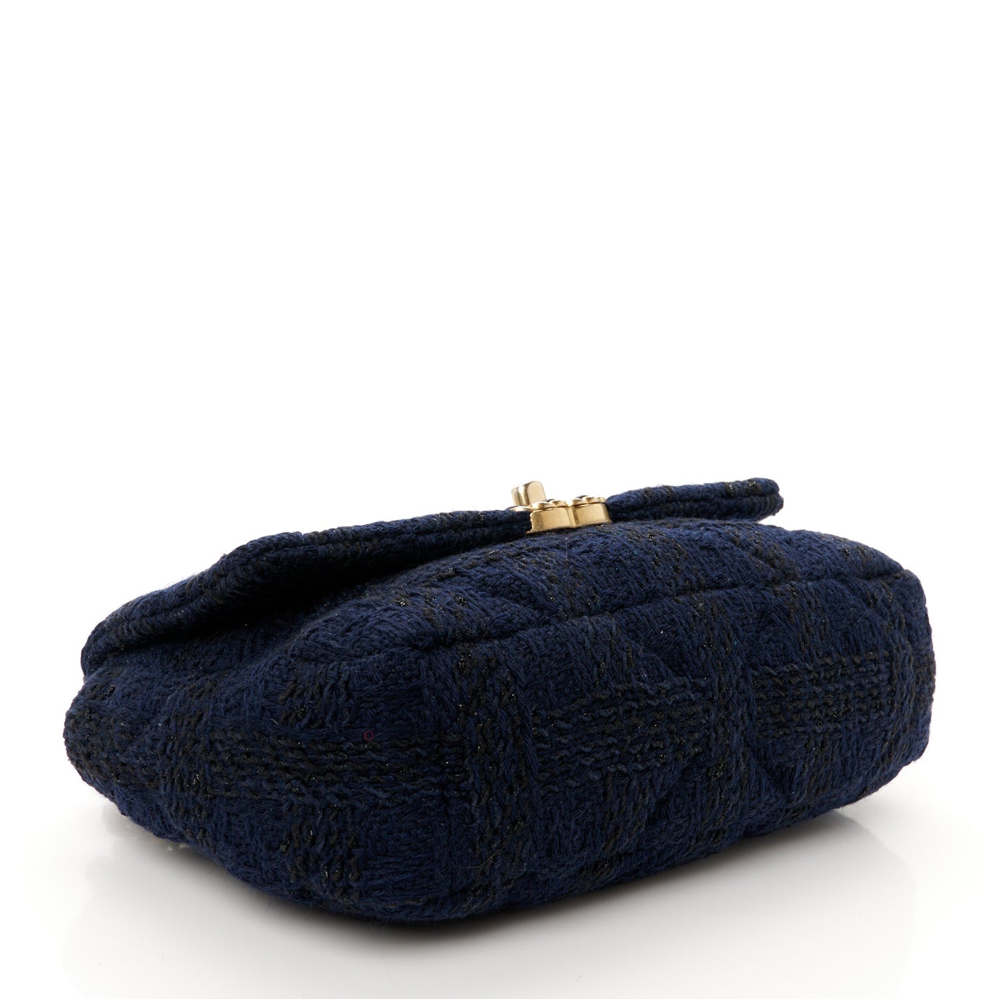 Tweed Quilted Medium Chanel 19 Flap Navy Blue Black