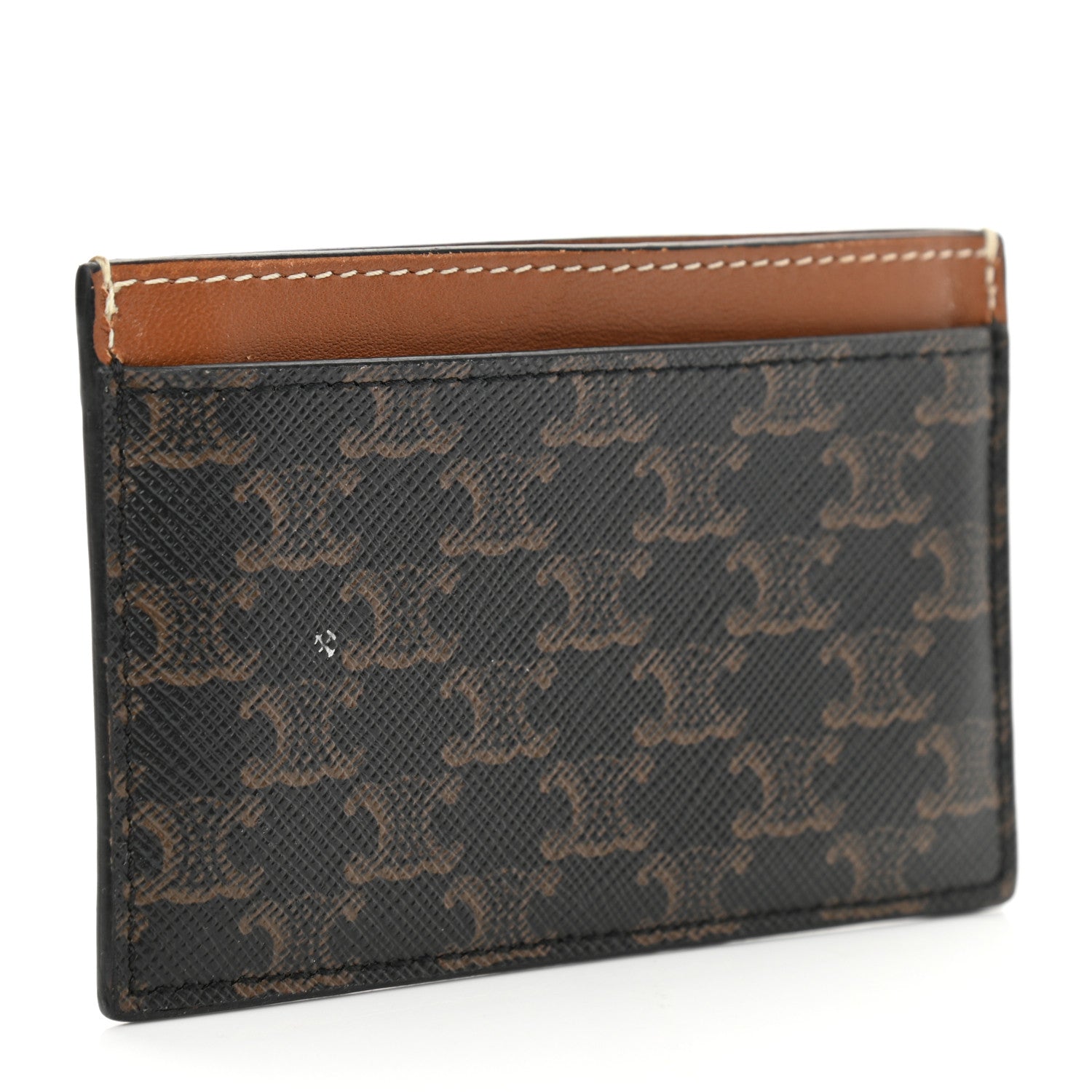 Celine Triomphe Canvas Card Holder Tan 3 of 8