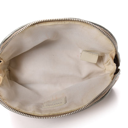 Chanel Iridescent Calfskin Embossed Cosmetic Pouch Light Gold 5 of 11