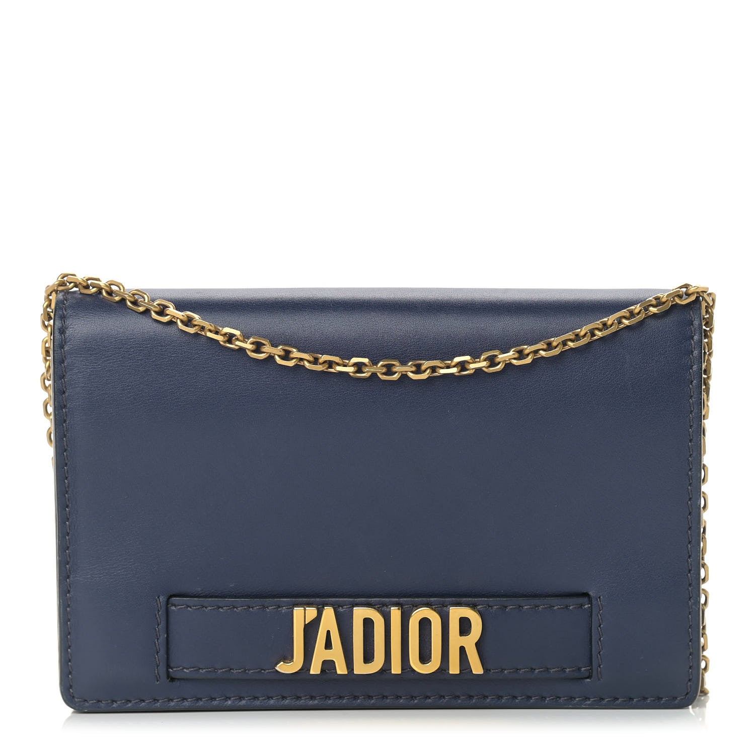 Christian Dior Calfskin J'Adior Wallet on Chain Pouch Navy Blue 1 of 13