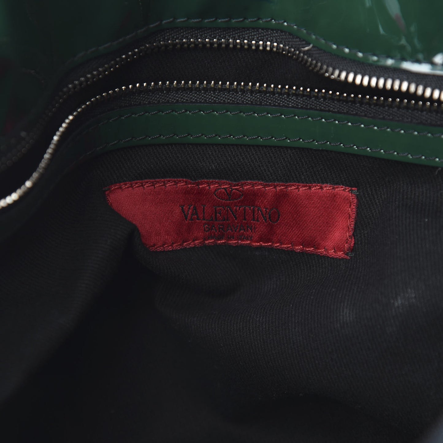 Patent Crystal Catch Satchel Green