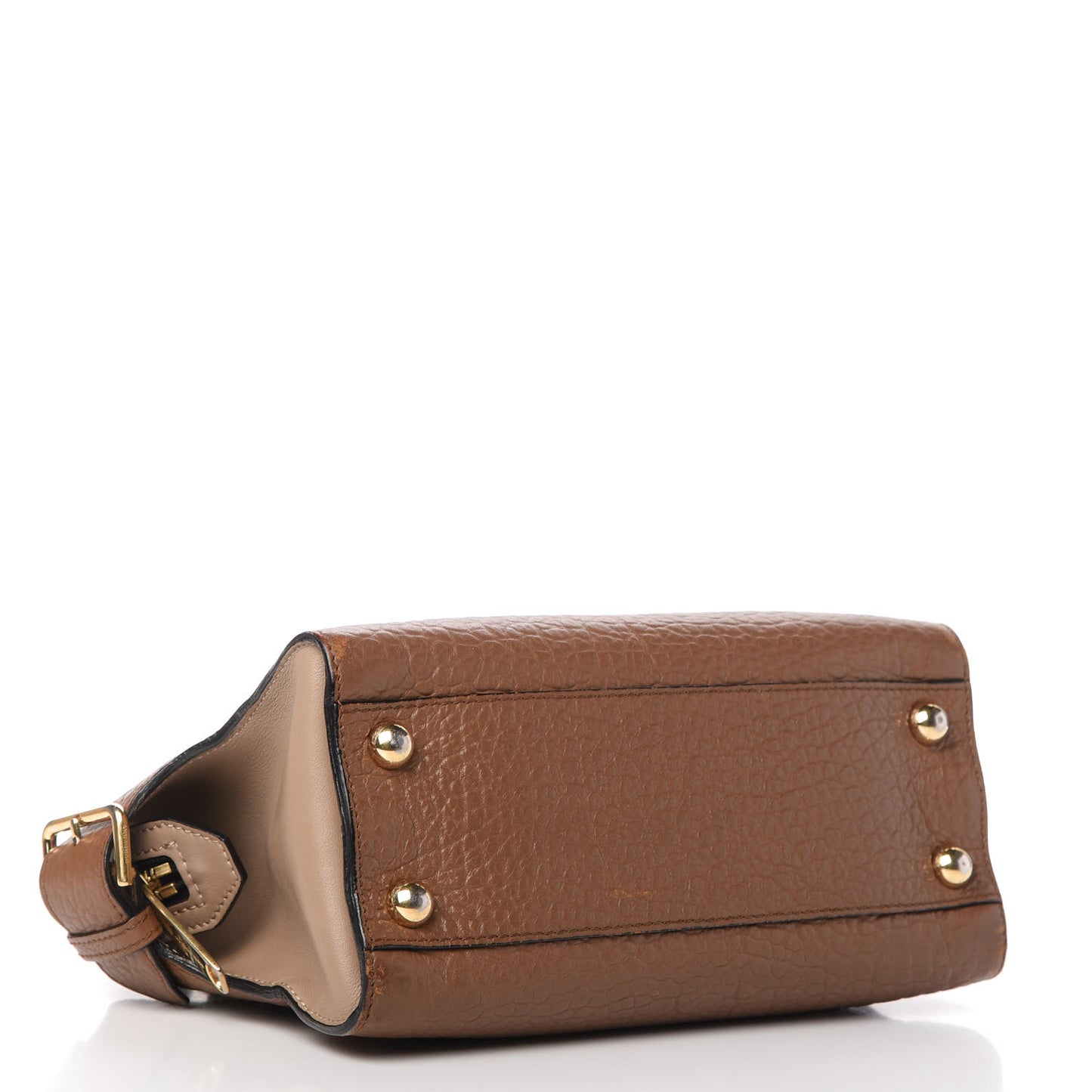 Signature Grain Small Clifton Bag Sepia Brown Honey