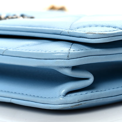 Chanel Lambskin Quilted Chanel 19 Wallet On Chain WOC Light Blue 5 of 11