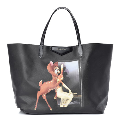 Givenchy Textured Coated Canvas Bambi Print Large Antigona Tote Black 1 of 12