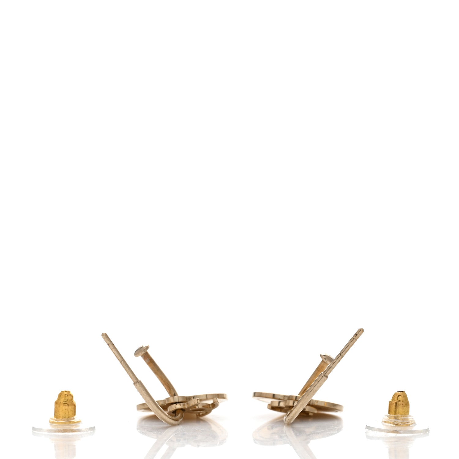 Chanel Heart CC Dangle Earrings Gold 3 of 4