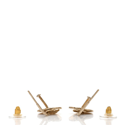 Chanel Heart CC Dangle Earrings Gold 3 of 4