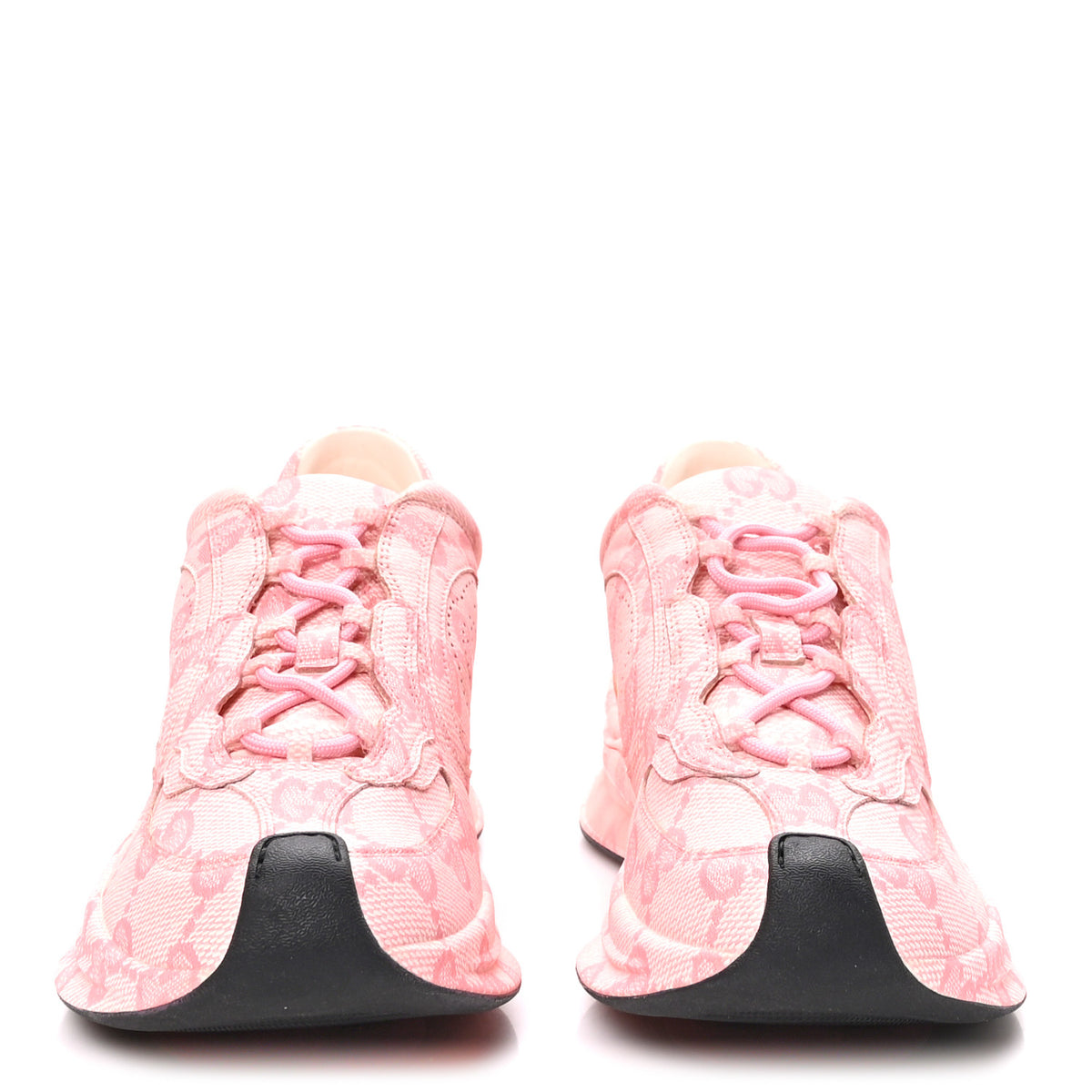 Gucci Ultralight Plume Calfskin Monogram Printed Womens Gucci Run Sneakers 39 Pale Pink 3 of 10