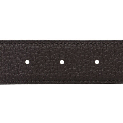 Hermes Box Togo 32mm Belt Strap 85 34 Black Chocolate 4 of 7
