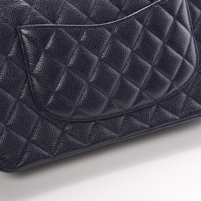 Chanel Caviar Quilted Medium Double Flap Dark Blue 12 of 12