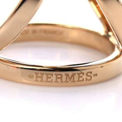 Hermes Permabrass Rose Gold Plated Trio Scarf Ring 4 of 5