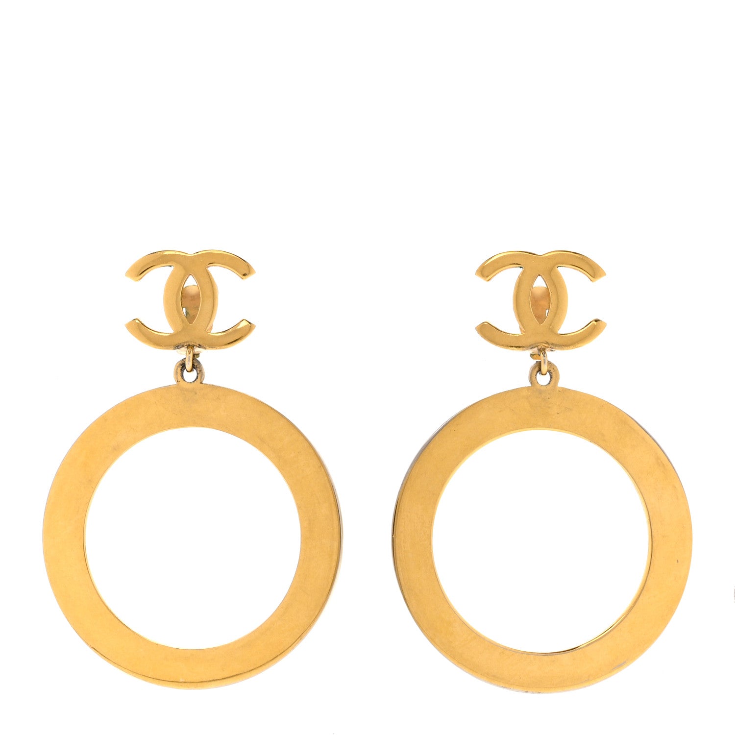 Chanel CC Drop Clip On Earrings Gold 1 of 5