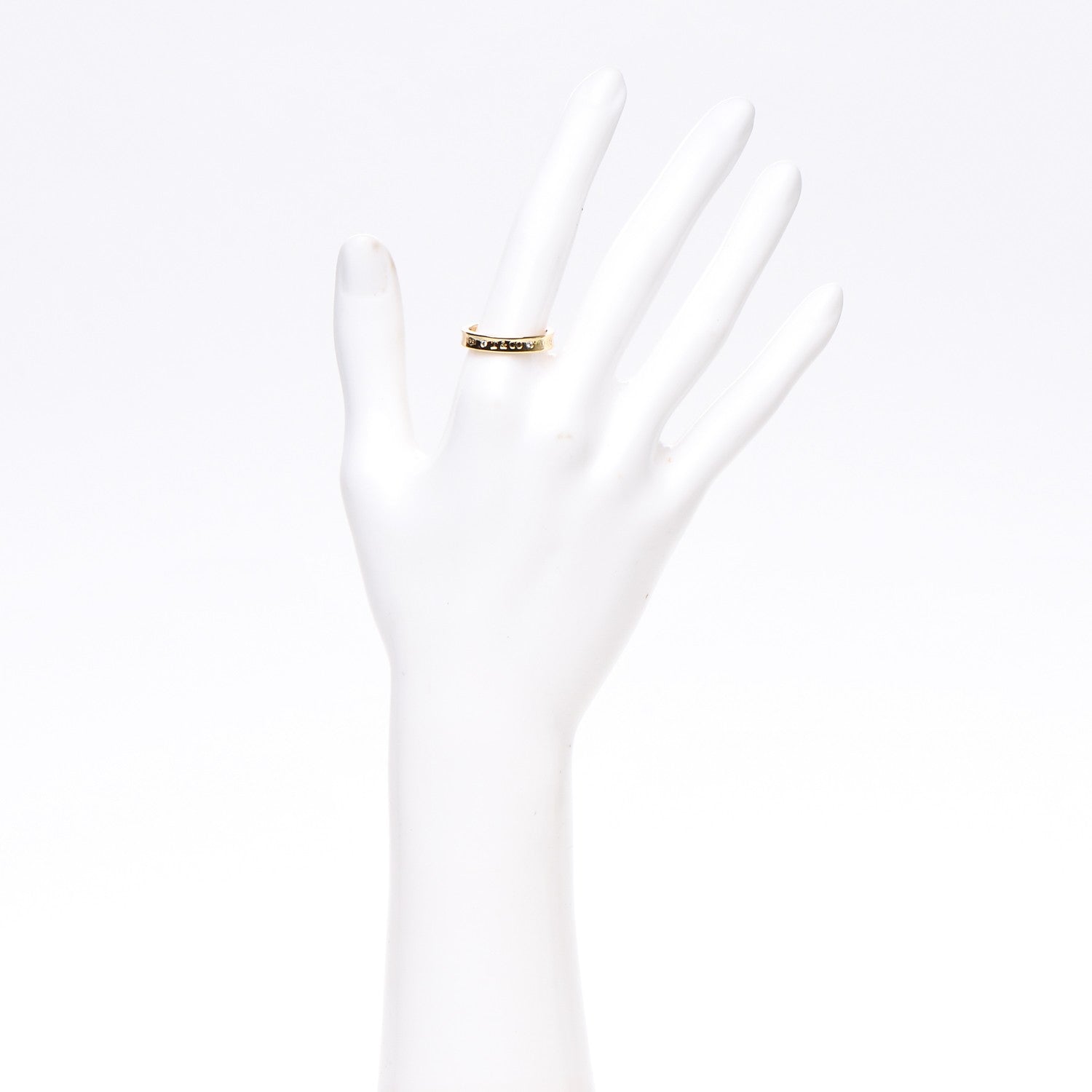 Tiffany 18K Yellow Gold Diamond Narrow 1837 Ring 7.5 2 of 5