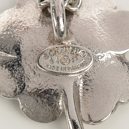 Chanel Crystal CC Clover Necklace Silver 5 of 6