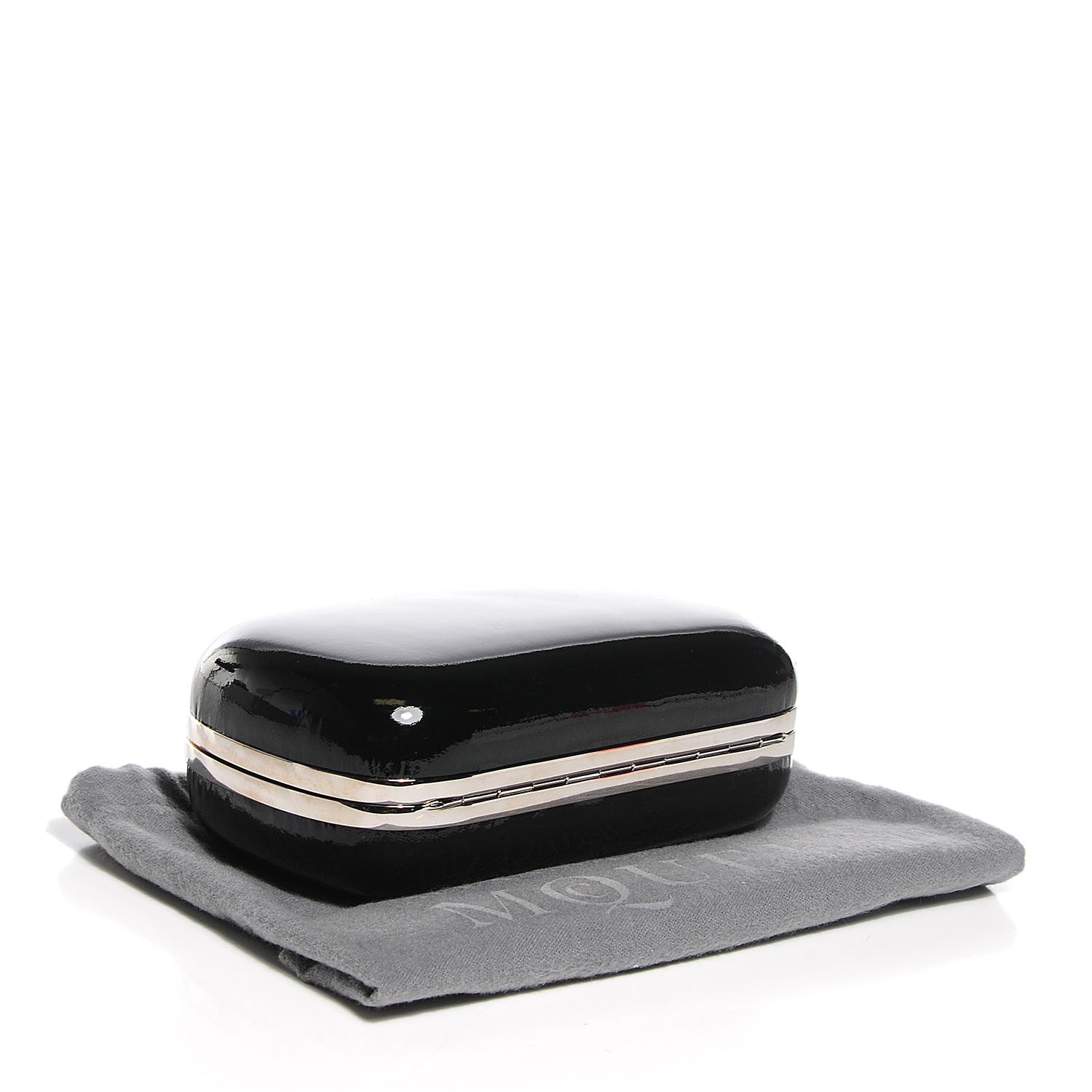 Alexander McQueen Patent Skull Box Clutch Black 4 of 8