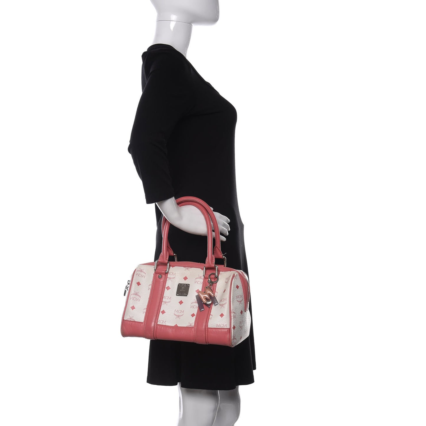 Visetos Small Boston Bag Pink White