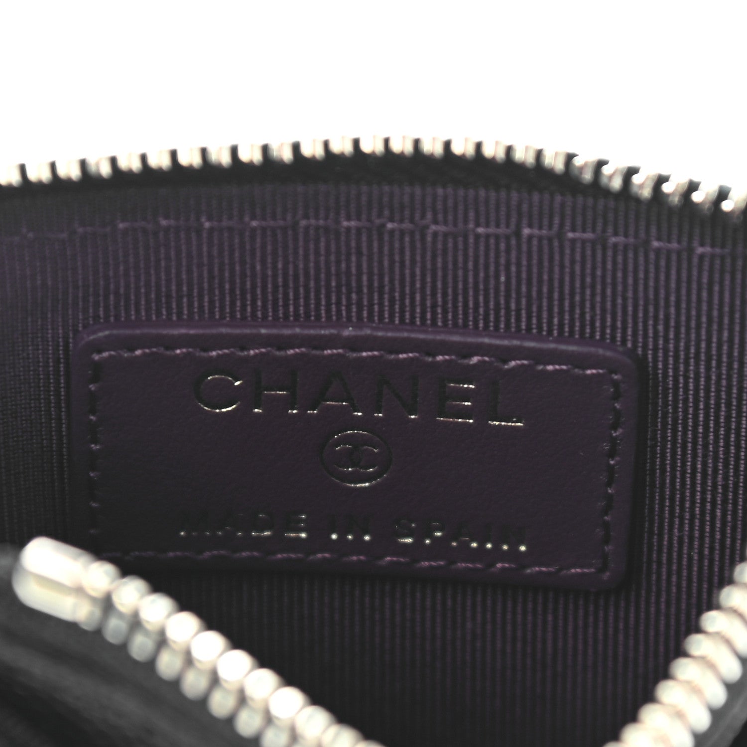 Chanel Caviar Quilted CC Zip Card Holder Black 6 of 9