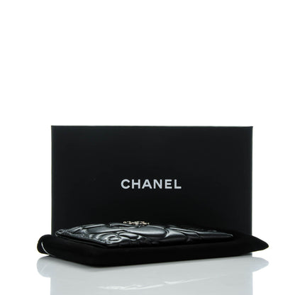 Chanel Lambskin Camellia Embossed Card Holder Black 4 of 8