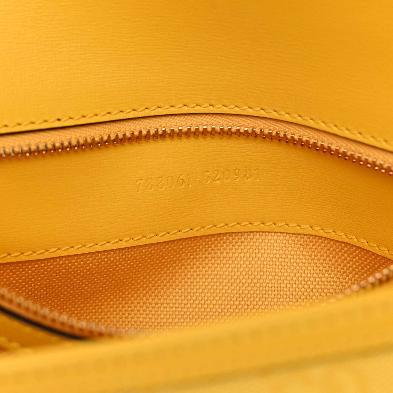 Gucci GG Monogram Textured Dollar Calfskin Small Luce Shoulder Bag Yellow 5 of 11
