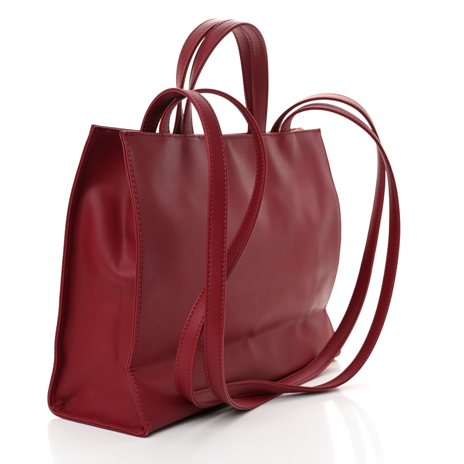 Telfar Vegan Leather Medium Shopping Bag Oxblood 3 of 10