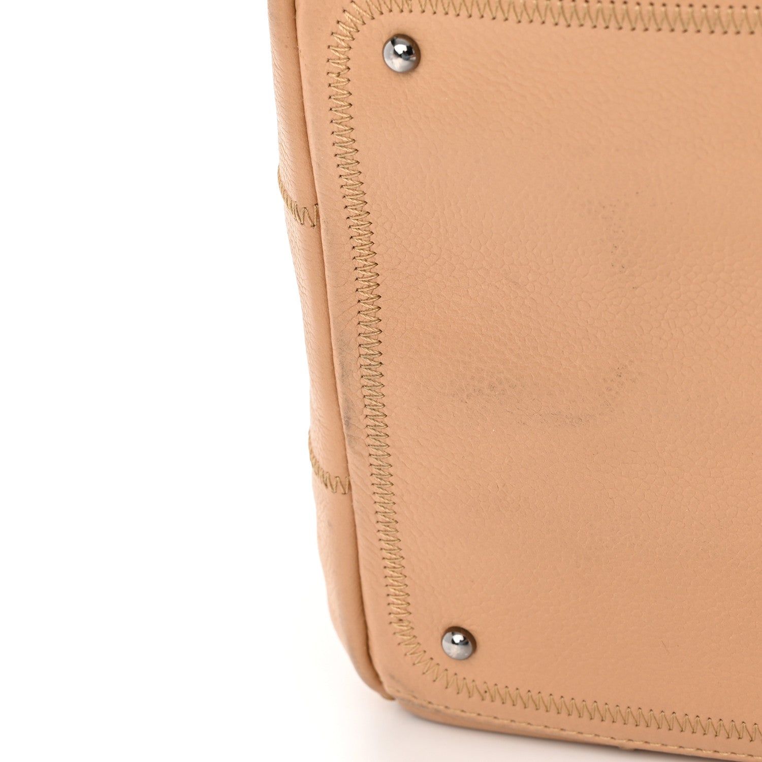 Chanel Caviar Square Stitched Bowler Beige 16 of 19